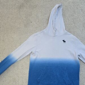 Abercrombie Kids White and Blue Gradient Hoodie